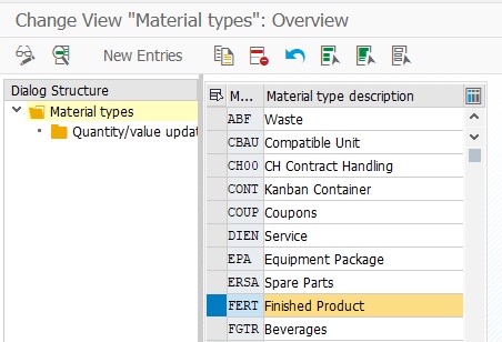 material type sap 2